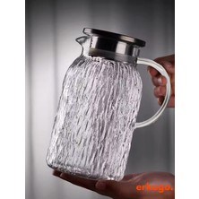 Erkugo Vakumlu Çelik Kapaklı Isıya Dayanıklı Borosilikat Cam Demlik, Süzgeçli Demlik (1500 Ml) Ekg- Icejug