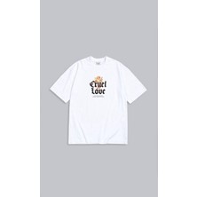 Oversize Cruel Love Baskılı Unisex T-Shirt