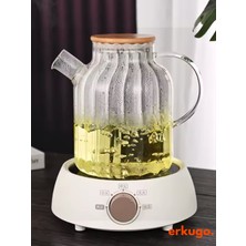 Erkugo Vakumlu Bambu Kapaklı Isıya Dayanıklı Borosilikat Cam Demlik, Süzgeçli Demlik (1800 Ml) Ekg-Lemonade