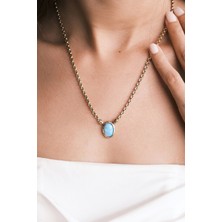 Asil 14 Ayar Opal Taşlı Altın Kolye KLY2798
