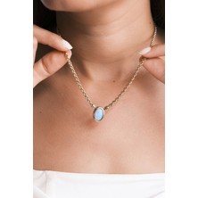 Asil 14 Ayar Opal Taşlı Altın Kolye KLY2798
