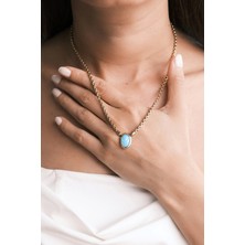 Asil 14 Ayar Opal Taşlı Altın Kolye KLY2798
