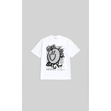 Oversize Çiçek Back Baskılı T-Shirt Unisex