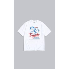 Oversize Tequila Baskılı Unisex T-Shirt