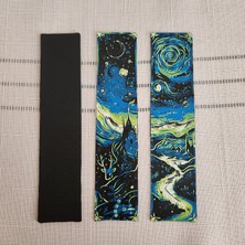 3 Lü Van Gogh Yıldızlı Gece Tablosunun Püsküllü Kabartmalı Kitap Ayracı Seti 3D 3 Boyutlu Altındal Home