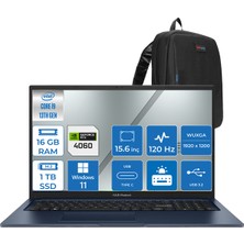 Lenovo Asus Vivobook 16X Intel I9 13900H 16GB 1tb SSD 8gb RTX4060 16'' IPS Wuxga 120Hz Windows 11 Pro Wuxga Dizüstü Bilgisayar K3605VV-N1170WP02 + Zettaçanta