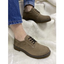 Çiğdem Kundura Vizon Süet Klasik Bağlı Oxford Ayakkabı Vizon 38 ST00754-VİZON-38