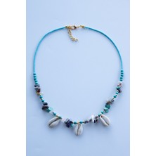 Lila Rosa Etnik Otantik Deniz Kabuklu Kolye