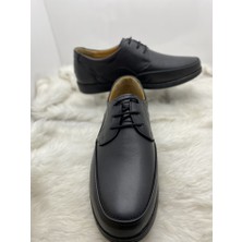 Çiğdem Gerçek Deri Topuk Jelli Siyah Bağlı Özel Seri Ayakkabı  - Siyah - 45 - ST00929-SİYAH-45