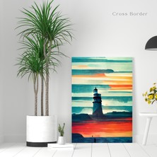 Cross Border Deniz Feneri Kanvas Tablo, Lighthouse Duvar Dekoru, Ev-Ofis Hediye Için Canvas Wall Art