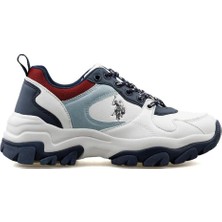 U.S. Polo Assn. Tracky 4pr Kadın Beyaz-Mavi Sneaker Ayakkabı