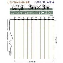 Cngzhn  8 Fonksiyonlu Peri Perde LED Uzaktan Kumandalı Günışığı Perde Peri LED (3 mt x 3 Mt)