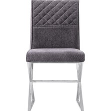 Cadde Yıldız Nepal Luxury Sandalye 6 Adet - Gri