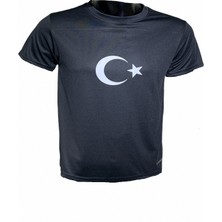 Fs Erkek Siyah Türkiye A Milli Takım Logolu Günlük Spor Koşu Tişört