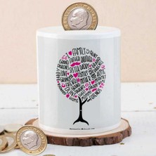 Asilmeydan Hayat Ağacı Simgesi Baskılı Kumbara - Çocuklara Uygun, Hediye Fikri Olarak Tasarlanmış