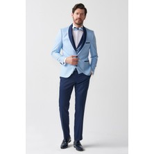 MCR Arnürlü Lacivert Mavi Renk Slim Fit Erkek Damatlık