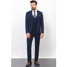 MCR Duz Lacivert Renk Slim Fit Klasik Erkek Takım Elbise