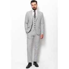 MCR Duz Gri Renk Slim Fit Klasik Erkek Takım Elbise
