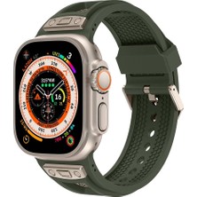 Apple Watch 10 Seri 46MM Hava Alabilen Metal Detaylı Silikon Kordon KRD-117