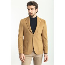 MCR Düz Slim Fit Torba Cep Mono Yaka Premium Yün Erkek Ceket