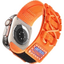Lopard Apple Watch Uyumlu 46MM 10 Seri Naylon Kumaş Hasır Kordon - Yenilikçi ve Dayanıklı KRD-112