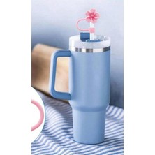 Çakra Kiraz Çiçeği Model Silikon Toz Geçirmez Sızdırmaz Pipet Kapağı 1 Adet Stanley Termos ile Uyumlu