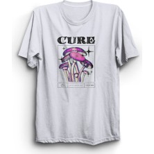 The Fame The Cure, Psychedelic, Mushrooms, Rock Metal Müzik Grubu %100 Pamuk Tişört