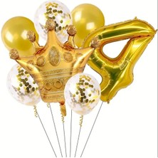 Bkmc Party Kral Taçlı Folyo Mini Doğum Günü Parti Seti Süsü