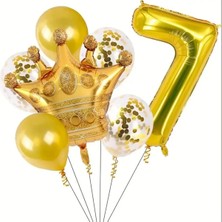 Bkmc Party Kral Taçlı Folyo Mini Doğum Günü Parti Seti Süsü