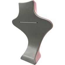 Megass Dekor Yerli Üretim Londra Model Süet Kumaş Pembe Renk 28/ 22  cm Kolye Sergileme Mankeni