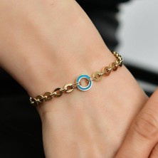 By Milo Jewellery 14 Ayar Altın Çift Taraflı Mineli Bileklik