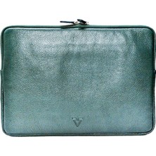 ® Gerçek Deri Laptop Askılı Clutch Çanta / 6218 Yeşil (Arsel Parlak)