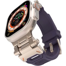 RedClick Apple Watch 7 8 9 45MM Redclick KRD-108 Metal Başlıklı Silikon Spor Kordon