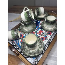 Yılmaz Yeşil 6 Kişilik Türk Kahve Fincan Takımı