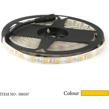 3 Adet Şerit LED 5 Metre Amber(Turuncu) 50*50 LED 12 Volt Adaptör Girişli