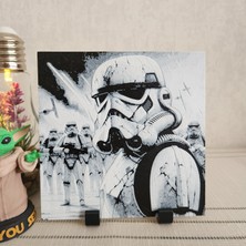 Altındal Home Galaktik Imparatorluk'un Gücü: Stormtrooper Topluluğu Tablosu Kabartmalı 3D Renkli Tablo + Stand  Dekor Dekorasyon