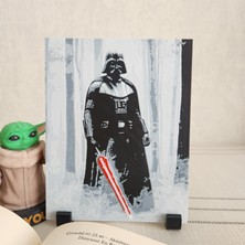 Altındal Home Kırmızı Işın Kılıcıyla Darth Vader Tablosu Kabartmalı 3D Renkli Tablo + Stand  Dekor Dekorasyon