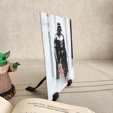 Altındal Home Kırmızı Işın Kılıcıyla Darth Vader Tablosu Kabartmalı 3D Renkli Tablo + Stand  Dekor Dekorasyon