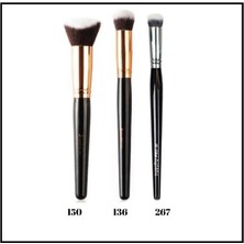 Nascita Kapatıcı Fırçası 136+3D Kabuki Fondöten Fırçası 150+PRO Yuvarlak Uçlu Kapatıcı Fırçası 0267-3'LÜ Set