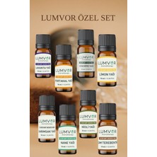 Lumvor 8'li Özel Set Uçucu Yağ ( 80 ml ) %100 Saf Ve Doğal (ESSENTİAL OİL) Aromaterapi