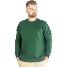 Superxl Büyük Beden Erkek Nefti Sweatshirt Basic Uzun Kol Cepsiz Oversize Model