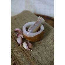 Woodhub Haddizat Beyaz Kahve Küçük Mermer Havan / Mermer Havan | Doğal Mermer Havan/mermer Ezme Havanı