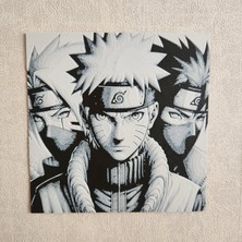 Altındal Home Naruto Uzumaki ve Arkadaşları Kabartmalı 3D Renkli Tablo + Stand  Dekor Dekorasyon