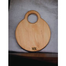 Woodhub Doğrama Tahtası & Sunumluk Yuvarlak Kulplu 29.5×24.5 cm