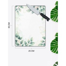 Woodhub Yaprak Desen Cam Kesme Tablası