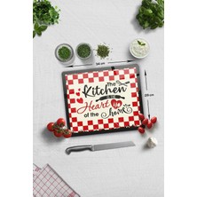 Woodhub Cam Kesme Tahtası - Cam Kesme Tablası Kitchen Heart 29CM x 34CM