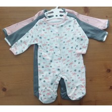 Mıdırık Flamingo Desenli Çıtçıtlı 3lü Tulum Zıbın