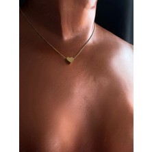 Kalp Charmlı Gold Çelik Kolye | Glorious Serisi