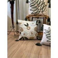 Bugi Home Collection 4'lü Punch Işlemeli Nakışlı Dekoratif Kırlent Kılıfı