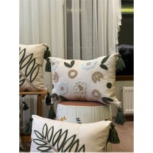 Bugi Home Collection 4'lü Punch Işlemeli Nakışlı Dekoratif Kırlent Kılıfı